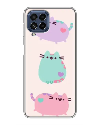 Чехол для Samsung Galaxy M53 (5G) (M536B) с картинкой «Pusheen трио»