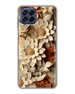 Чехол для Samsung Galaxy M53 (5G) (M536B) с картинкой «Бежевый флористический декор»