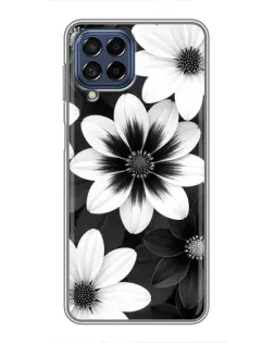 Чехол для Samsung Galaxy M53 (5G) (M536B) с картинкой «Монохромные астры»