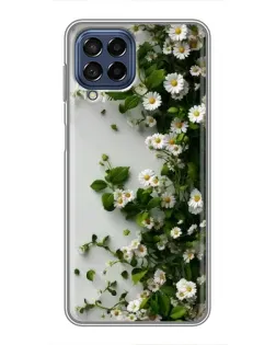Чехол для Samsung Galaxy M53 (5G) (M536B) с картинкой «Ветка мелких белых цветов»
