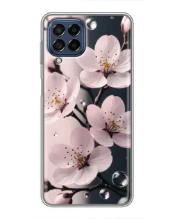 Чехол для Samsung Galaxy M53 (5G) (M536B) с картинкой «Нежная сакура и капли»