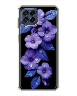 Чехол для Samsung Galaxy M53 (5G) (M536B) с картинкой «Фиолетовые цветы с росою»