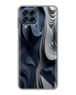 Чехол для Samsung Galaxy M53 (5G) (M536B) с картинкой «Объемные синие складки»