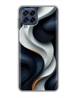 Чехол для Samsung Galaxy M53 (5G) (M536B) с картинкой «Объемные черно-белые ленты»