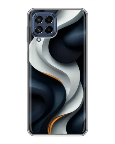 Чехол для Samsung Galaxy M53 (5G) (M536B) с картинкой «Объемные черно-белые ленты»