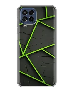 Чехол для Samsung Galaxy M53 (5G) (M536B) с картинкой «Зеленые геометрические линии»