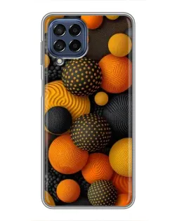 Чехол для Samsung Galaxy M53 (5G) (M536B) с картинкой «Объемные оранжевые сферы»
