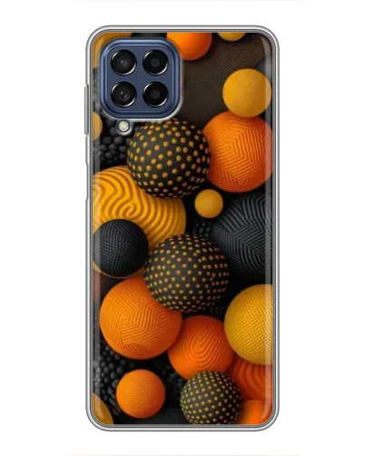 Чехол для Samsung Galaxy M53 (5G) (M536B) с картинкой «Объемные оранжевые сферы»