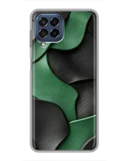 Чехол для Samsung Galaxy M53 (5G) (M536B) с картинкой «Зеленые кожаные волны»