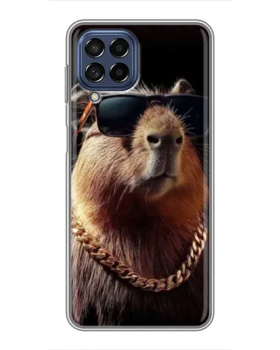 Чехол для Samsung Galaxy M53 (5G) (M536B) с картинкой «Капибара золотая цепь»