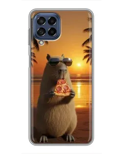 Чохол для Samsung Galaxy M53 (5G) (M536B) з картинкою «Капібара з піцою»