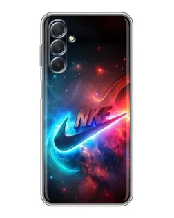 Чехол для Samsung Galaxy M54 (5G) с картинкой «Огненный логотип Nike»