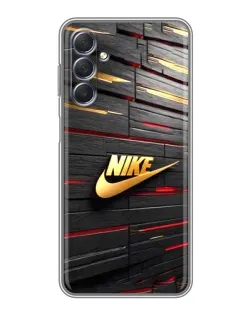 Чехол для Samsung Galaxy M54 (5G) с картинкой «Золотой Nike на металле»