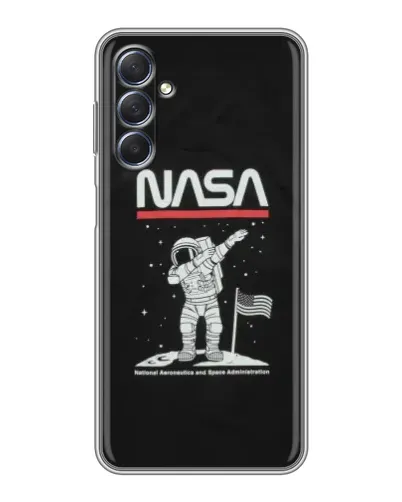 Чехол для Samsung Galaxy M54 (5G) с картинкой «NASA — шагаем по Луне»