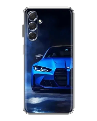 Чехол для Samsung Galaxy M54 (5G) с картинкой «Голубая BMW M4»