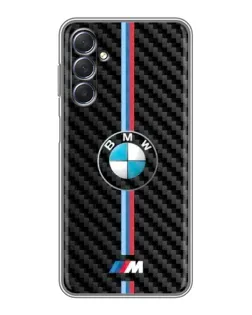 Чехол для Samsung Galaxy M54 (5G) с картинкой «Эмблема BMW и карбон»