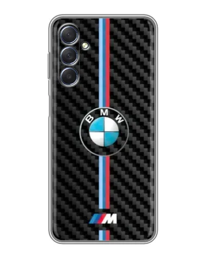 Чехол для Samsung Galaxy M54 (5G) с картинкой «Эмблема BMW и карбон»