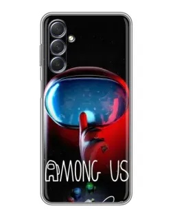 Чохол для Samsung Galaxy M54 (5G) з картинкою «Червоний імпостер — макро»