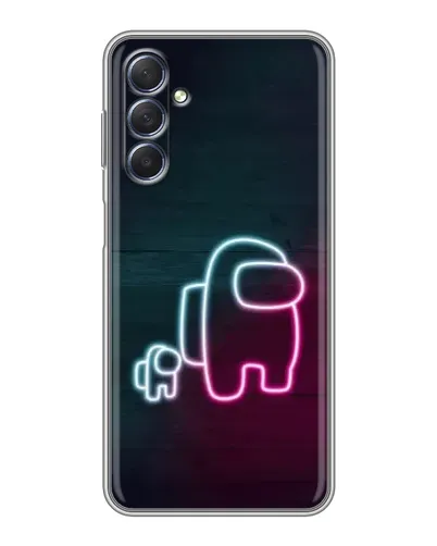 Чехол для Samsung Galaxy M54 (5G) с картинкой «Among Us неон-арт»