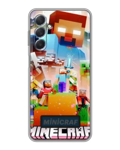 Чехол для Samsung Galaxy M54 (5G) с картинкой «Minecraft герои игры»