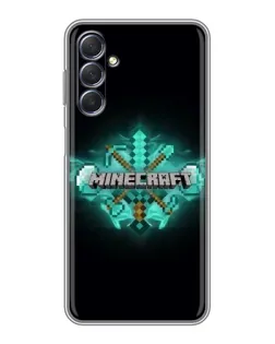 Чехол для Samsung Galaxy M54 (5G) с картинкой «Minecraft Diamond лого»