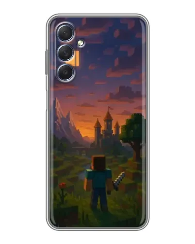 Чехол для Samsung Galaxy M54 (5G) с картинкой «Стив у башни»