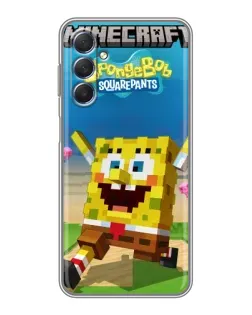 Чохол для Samsung Galaxy M54 (5G) з картинкою «Губка Боб Minecraft»