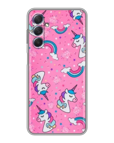 Чехол для Samsung Galaxy M54 (5G) с картинкой «Unicorn паттерн розовый»