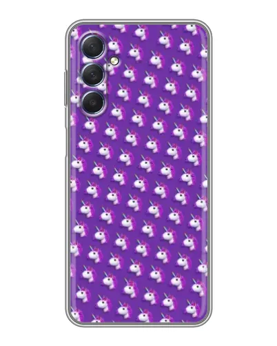 Чехол для Samsung Galaxy M54 (5G) с картинкой «Единороги на фиолетовом»