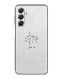 Чехол для Samsung Galaxy M54 (5G) с картинкой «Иоанна 3:16 Крест»