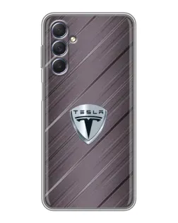 Чехол для Samsung Galaxy M54 (5G) с картинкой «Металлическая текстура Tesla»