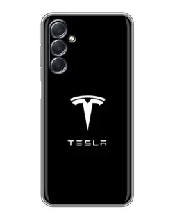 Чехол для Samsung Galaxy M54 (5G) с картинкой «Tesla White Logo»