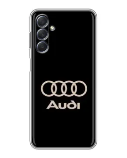 Чехол для Samsung Galaxy M54 (5G) с картинкой «Audi — золотой логотип»