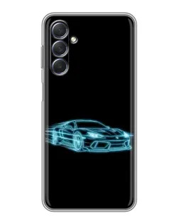 Чехол для Samsung Galaxy M54 (5G) с картинкой «Неоновый контур Lamborghini»
