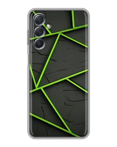 Чехол для Samsung Galaxy M54 (5G) с картинкой «Зеленые геометрические линии»