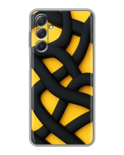 Чехол для Samsung Galaxy M54 (5G) с картинкой «Черное желтое переплетение»