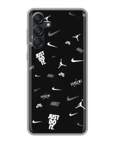 Чехол для Samsung Galaxy M55 5G с картинкой «Nike Black Pattern»