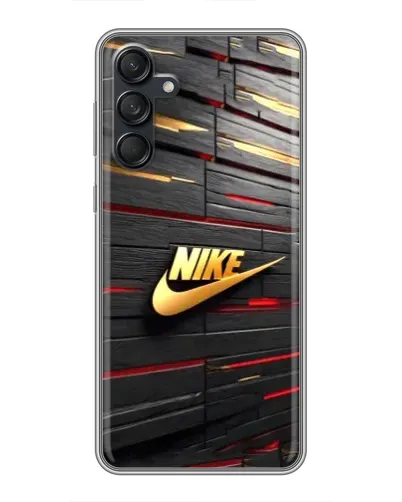Чехол для Samsung Galaxy M55 5G с картинкой «Золотой Nike на металле»