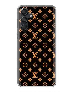 Чехол для Samsung Galaxy M55 5G с картинкой «Золотая монограмма LV»