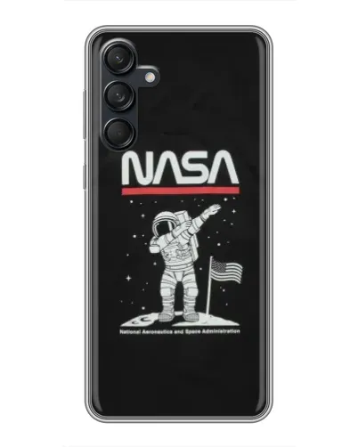 Чехол для Samsung Galaxy M55 5G с картинкой «NASA — шагаем по Луне»