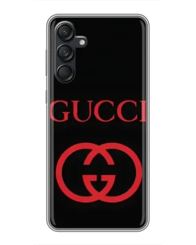 Чехол для Samsung Galaxy M55 5G с картинкой «Gucci — красный логотип»