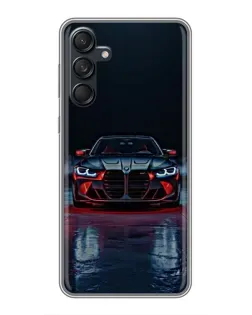 Чехол для Samsung Galaxy M55 5G с картинкой «BMW на мокрой дороге»