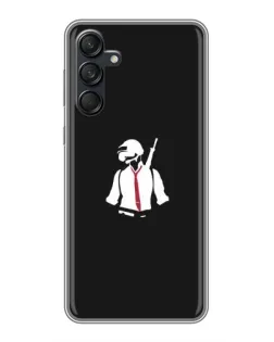 Чехол для Samsung Galaxy M55 5G с картинкой «PUBG — силуэт воина»