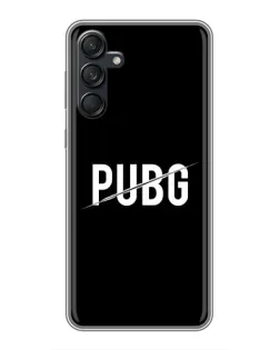 Чехол для Samsung Galaxy M55 5G с картинкой «PUBG — белый логотип»