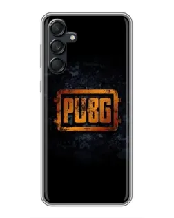 Чехол для Samsung Galaxy M55 5G с картинкой «PUBG — золотой логотип»