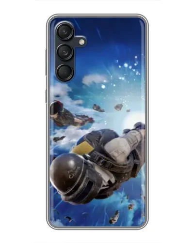 Чехол для Samsung Galaxy M55 5G с картинкой «Десант PUBG — прыжок»