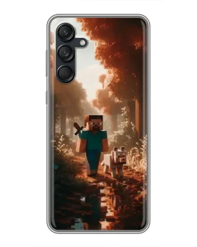 Чехол для Samsung Galaxy M55 5G с картинкой «Стив в лесу» Чехол для Samsung Galaxy M55 5G с картинкой «Стив в лесу»