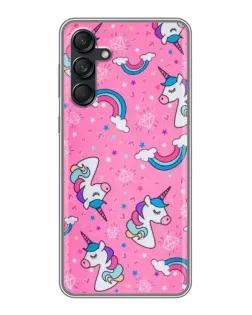 Чехол для Samsung Galaxy M55 5G с картинкой «Unicorn паттерн розовый» Чехол для Samsung Galaxy M55 5G с картинкой «Unicorn паттерн розовый»