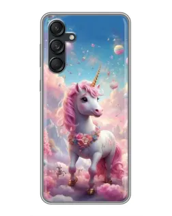 Чехол для Samsung Galaxy M55 5G с картинкой «Единорог среди облаков»