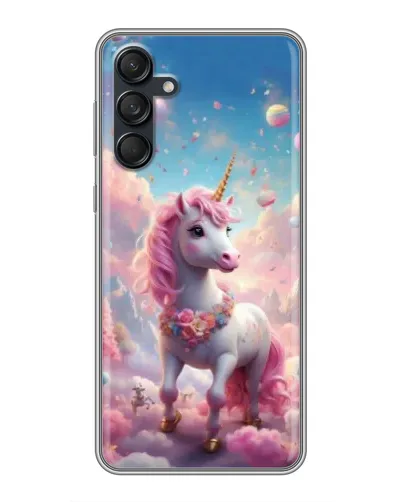 Чехол для Samsung Galaxy M55 5G с картинкой «Единорог среди облаков»